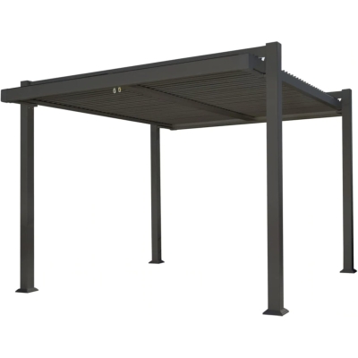 Pérgola de Exterior Easyfull de Aluminio Gris Oscuro 126 x 142"