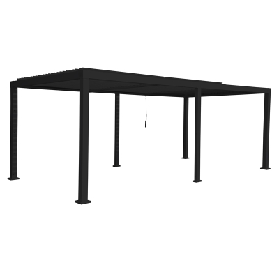 Pérgola Bioclimat de Aluminio Gris Oscuro 123x242"