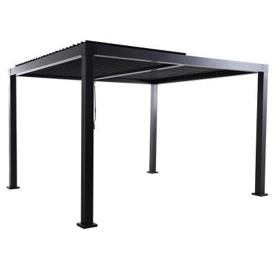 Pérgola de Exterior Bioclimat de Aluminio Gris Oscuro 123 x 141"