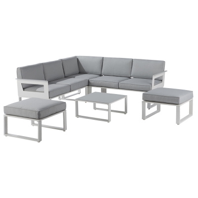 Set Esquinero de Exterior 4 Piezas Odyssea Aluminio Blanco