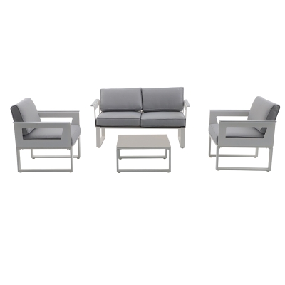 Set de Sofás de Exterior Odyssea 4 Plazas en Aluminio Blanco