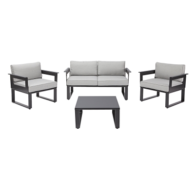 Set de Sofás de Exterior Odyssea 4 Plazas en Aluminio Gris Oscuro