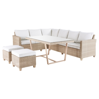 Set de Sofás de Exterior Medena 7 Plazas en Aluminio Natural