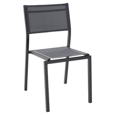Silla de Exterior Lyra Aluminio Gris Oscuro 22 x 19 x 34"