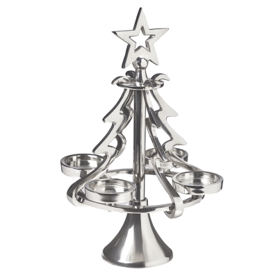 Candelabro Árbol Metálico Dorado Pequeño 12x7"