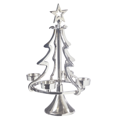 Candelabro Árbol Metálico Dorado Mediano 16x8x8"