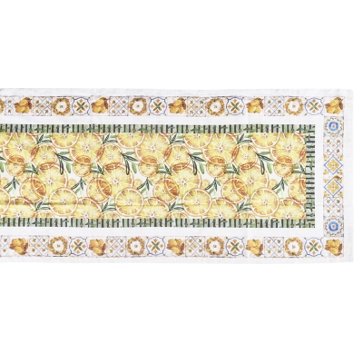 Camino de Mesa Tiffany Limón Algodón 18x55 Pulgadas