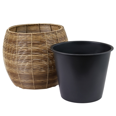 Macetero Poliratán Marrón 19x16 Pulgadas