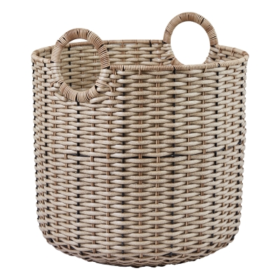 Canasta con Asas Poliratán Marrón 17 x 15 Pulgadas