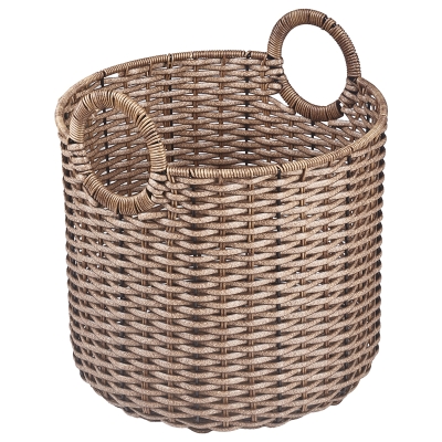 Canasta con Asas Poliratán Marrón 14 x 13 Pulgadas