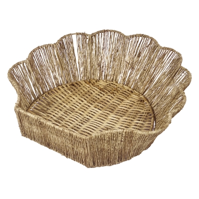 Bandeja Seashell Yute Ratan 15x16x4"
