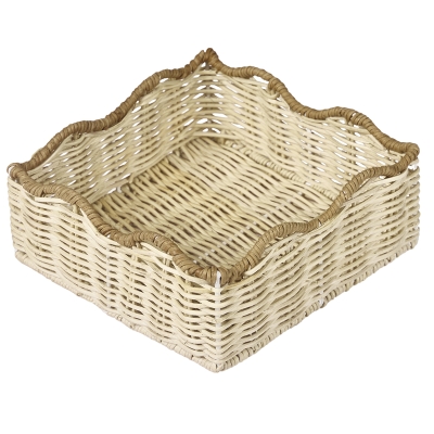 Bandeja Wave Yute Ratan Natural 8x8x3"