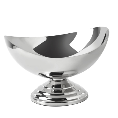 Fuente Servir Acero Aluminio Rojo Plateado Grande 9x6"