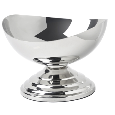 Fuente Servir Acero Aluminio Rojo Plateado Pequeño 7x6x5"