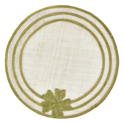 Individual Redondo Dalia Fibra Natural/Verde 15"