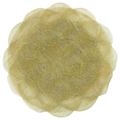 Individual Ivanna de Fibra Redondo Dorado 15"