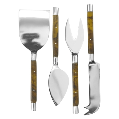 Cuchillo Trinche Acero Inoxidable Resina 4Pza