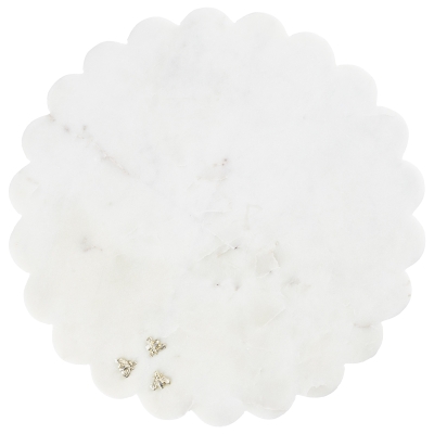 Bandeja Giratoria Mármol Blanco 14"