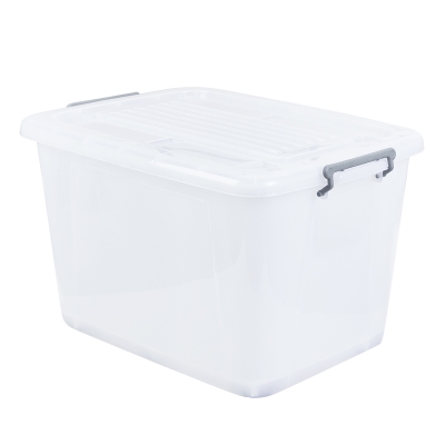 Caja Plástica con Ruedas Gris 84 L