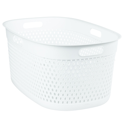 Canasto de Ropa Plástico Blanco 16x24x11"
