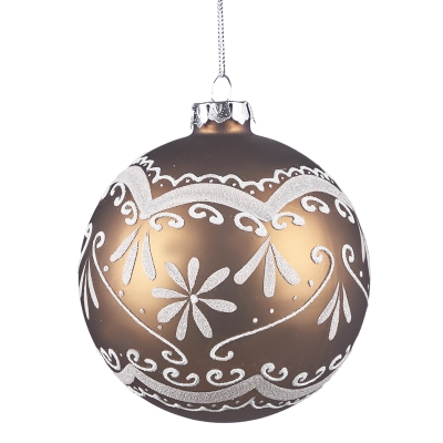 Bola Marrón Diseño Blanco 4 Pulgadas
