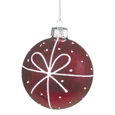 Bola Vidrio Cinta Plateada 3 Pulgadas