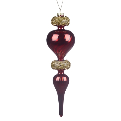 Colgante Rojo Dorado 10x3 Pulgadas