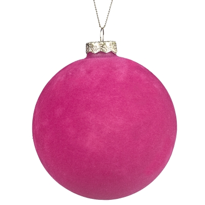 Bola Terciopelo Fucsia 4 Pulgadas