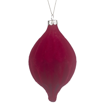Bola Ovalada Terciopelo Rojo 5.5x3 Pulgadas
