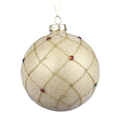 Bola Crema Pedrería Multicolor 4 Pulgadas