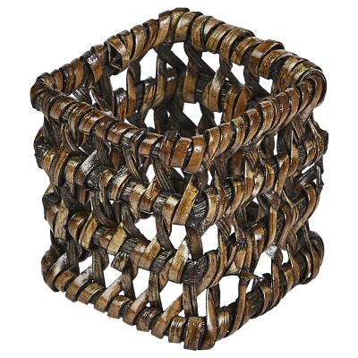 Aros de Servilleta Cuadrados Ratán 2x2" 6 Piezas