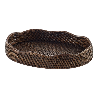 Canasta Ovalada Scallop Ratán 15x11"