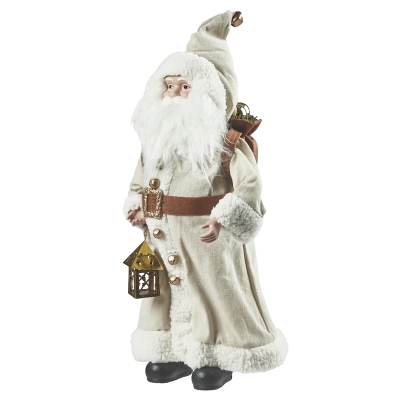 Figura Santa Claus Nav Joy Decorativo Resina Dorado 17 Pulgadas