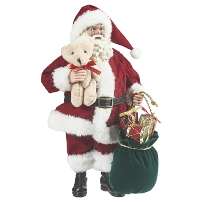 Figura Santa Claus Nav Joy Decorativo Resina Rojo 11 Pulgadas