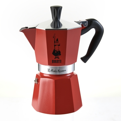 Cafetera Bialetti Moka Aluminio Rojo 6 Tz