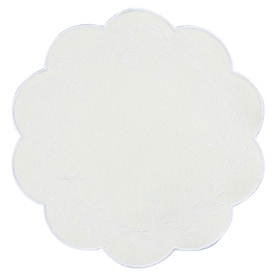 Individual Shanon Redondo de Poliéster Marfil 15"