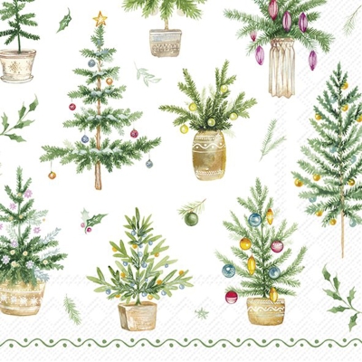 Servilleta para Cóctel de Papel Pinos Navideños