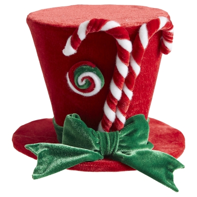 Sombrero Rojo Lazo Vidrio 7x7x6 Pulgadas