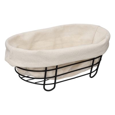 Panera Bistrot Ovalada Metal Negro 12x7x4 Pulgadas