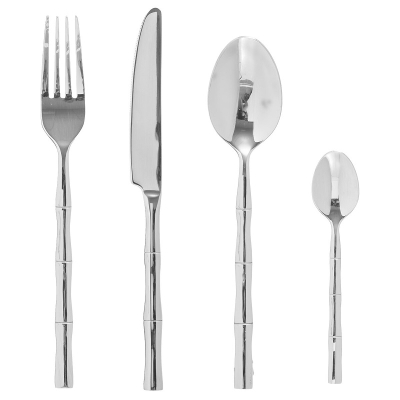 Cubiertos Bambou 24 Piezas Acero Inoxidable