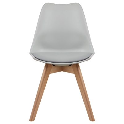 Silla  Baya Madera y Plástico Gris y Natural 19x21x32 Pulgadas