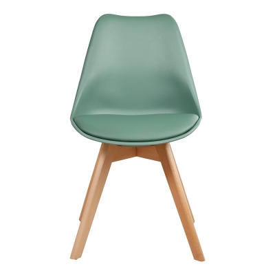 Silla Baya Madera y Plástico Khaki y Natural 19x21x32 Pulgadas