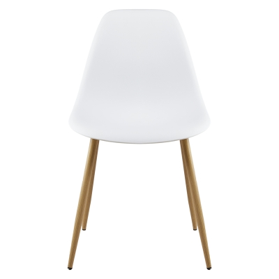 Silla Taho Madera y Plástico Blanco y Natural 19x21x34 Pulgadas