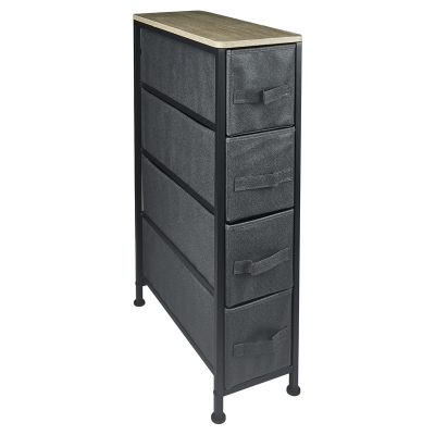 Carrito Organizador de Alimentos 4 Gavetas Negro
