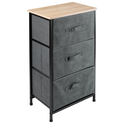 Carrito Organizador de Alimentos 3 Gavetas Gris Oscuro