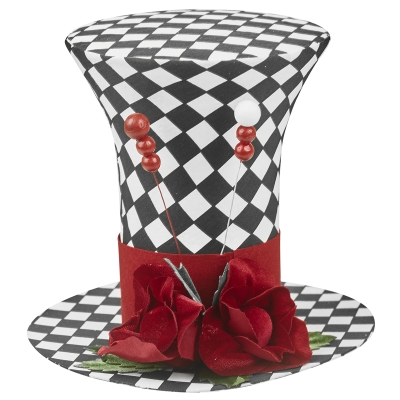 Sombrero Cuadro Blanco Negro 11x10 Pulgadas