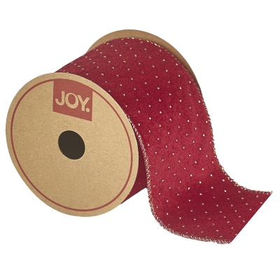 Cinta Roja Puntos Dorados 3.5" 5Y