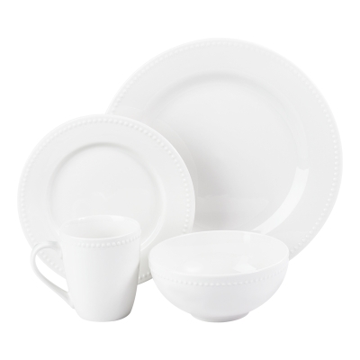 Set de Vajillas Pearls Blanca 16 Piezas