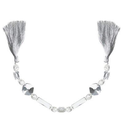 Colgante Pedrería Plateada 19 Pulgadas