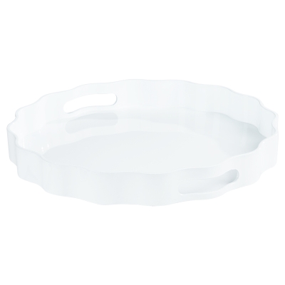 Bandeja Redonda Plástico Blanco 12x2"